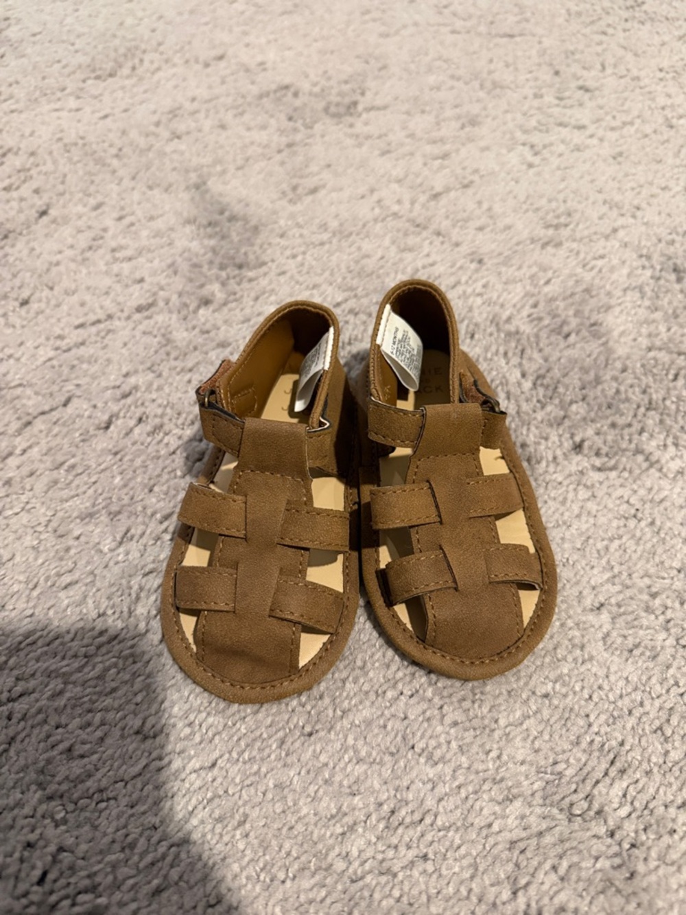Janie and Jack Brown Closed-Toe Fisherman Sandals